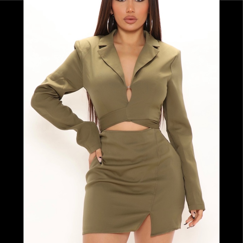 Cute olive mini dress